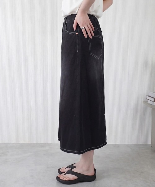 SELECT LEVERY(セレクトリベリー)の「ロングデニムAラインスカート(デニムスカート・レディース・ライトブルー/ブラック/ブルー/ネイビー・SMALL/MEDIUM/LARGE/X-LARGE)」の19枚目の写真