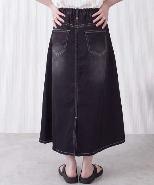 SELECT LEVERY(セレクトリベリー)の「ロングデニムAラインスカート(デニムスカート・レディース・ライトブルー/ブラック/ブルー/ネイビー・SMALL/MEDIUM/LARGE/X-LARGE)」の20枚目の写真