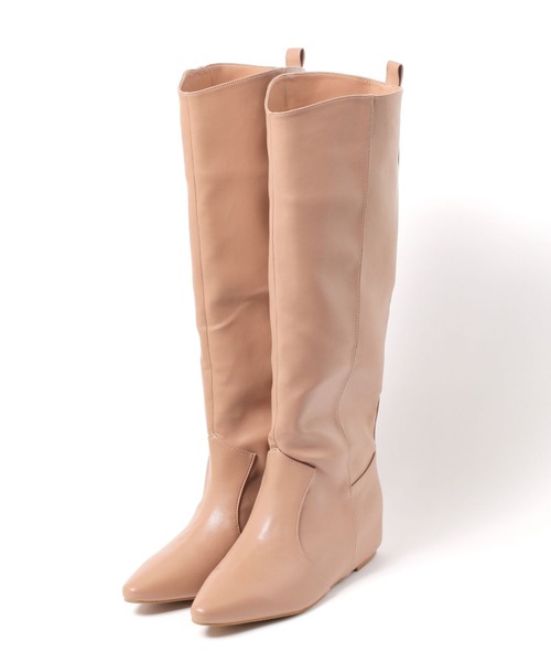 saloon（サルーン）の「SALOON(サルーン)/ワイドロングブーツ（ブーツ・レディース・ブラック/ベージュ・LARGE/MEDIUM/SMALL）」の2枚目の写真