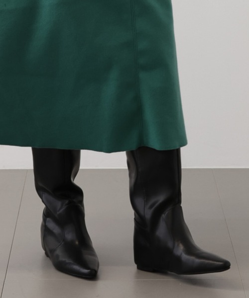 saloon（サルーン）の「SALOON(サルーン)/ワイドロングブーツ（ブーツ・レディース・ブラック/ベージュ・LARGE/MEDIUM/SMALL）」の16枚目の写真