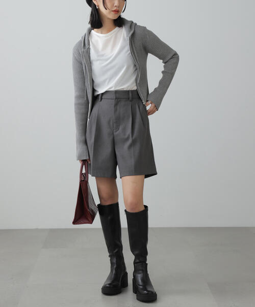 FREE'S MART（フリーズマート）の「◆配色リブショート丈ニットパーカー（ニット/セーター・レディース・グレー/ブルー/ブラウン・FREE）」の10枚目の写真