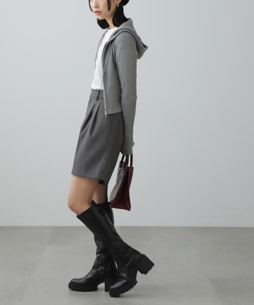 FREE'S MART（フリーズマート）の「◆配色リブショート丈ニットパーカー（ニット/セーター・レディース・グレー/ブルー/ブラウン・FREE）」の12枚目の写真