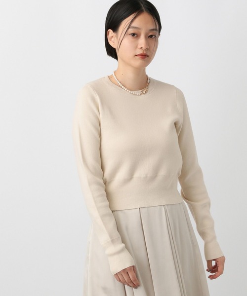A part by（アパートバイ）の「カシミヤライクコットンショートプルオーバー（ニット/セーター・レディース・ブラウン/チャコールグレー/アイボリー・FREE）」の20枚目の写真