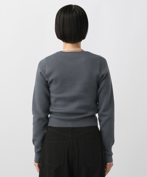 A part by（アパートバイ）の「カシミヤライクコットンショートプルオーバー（ニット/セーター・レディース・ブラウン/チャコールグレー/アイボリー・FREE）」の10枚目の写真