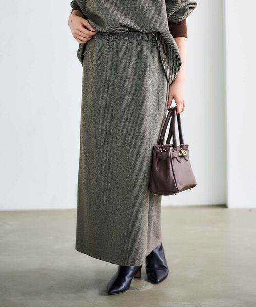 le.coeur blanc（ルクールブラン）の「チェックジャージータイトスカート（スカート・レディース・ブラウン系その他2/ブラック系その他・38）」の10枚目の写真