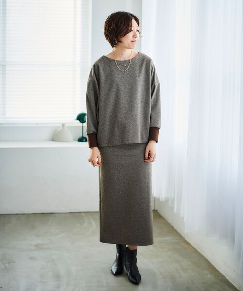 le.coeur blanc（ルクールブラン）の「チェックジャージータイトスカート（スカート・レディース・ブラウン系その他2/ブラック系その他・38）」の11枚目の写真