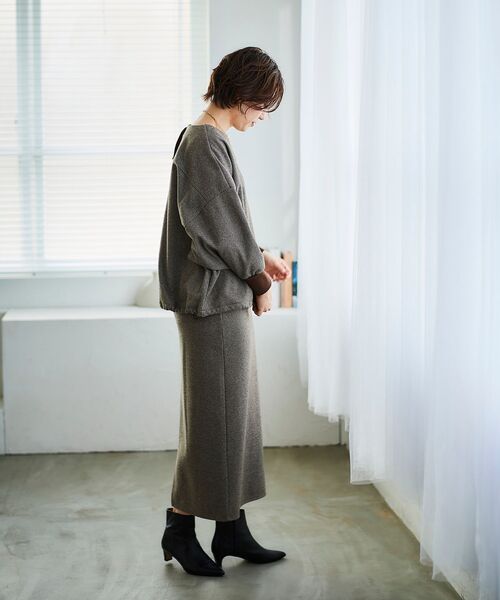 le.coeur blanc（ルクールブラン）の「チェックジャージータイトスカート（スカート・レディース・ブラウン系その他2/ブラック系その他・38）」の12枚目の写真