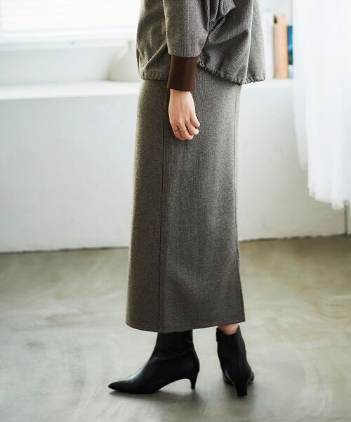 le.coeur blanc（ルクールブラン）の「チェックジャージータイトスカート（スカート・レディース・ブラウン系その他2/ブラック系その他・38）」の16枚目の写真