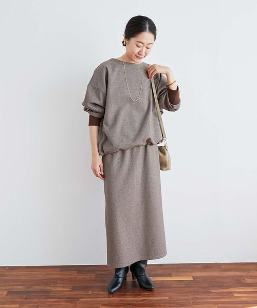 le.coeur blanc（ルクールブラン）の「チェックジャージータイトスカート（スカート・レディース・ブラウン系その他2/ブラック系その他・38）」の18枚目の写真