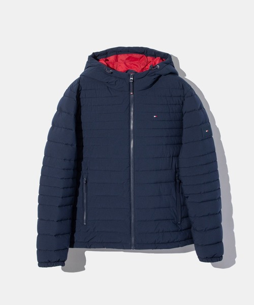 TOMMY HILFIGER（トミーヒルフィガー）の「TOMMY HILFIGER STRETCH QUILTED HOODY トミーヒルフィガー ストレッチ キルト 中わたジャケット（ダウンジャケット/コート・メンズ・ブラック/ネイビー・MEDIUM/LARGE/SMALL）」の18枚目の写真