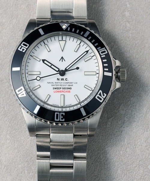 NAVAL WATCH(ナバルウォッチ)の「【NAVAL WATCH】PNP SV case / Strap White Dial W/BK Bezel(アナログ腕時計・メンズ・ホワイト・FREE)」の1枚目の写真