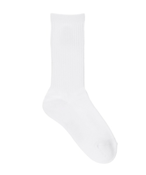 X-girl（エックスガール）の「FACE EMBROIDERY RIB SOCKS（ソックス/靴下・レディース・ホワイト/ブラック・ONE SIZE）」の5枚目の写真