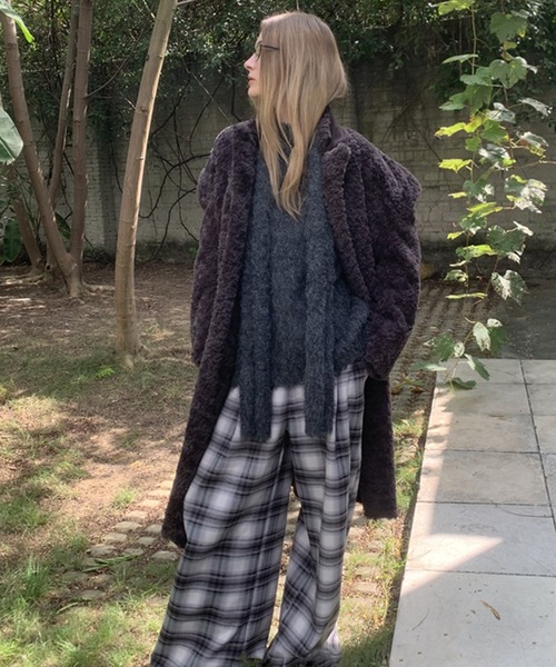 LONSLAN（ロンスラン）の「クルーネックシャギーニット マフラーセット LON24a132【2点セット】（ニット/セーター・レディース・ダークグレー/ライトグレー・FREE）」の10枚目の写真