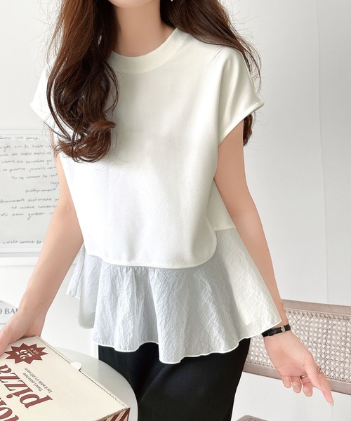 新品 フレンチスリーブ 手洗い可能〉タック タイ フレンチ スリーブ