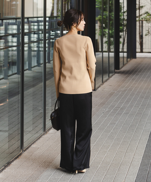 レースアップリブニット（ニット/セーター）｜NOBLE（ノーブル）の