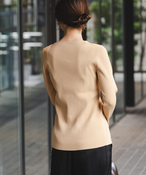 美品　NOBLE レースアップリブニット WEB限定追加予約》レースアップリブニット（ニット／セーター