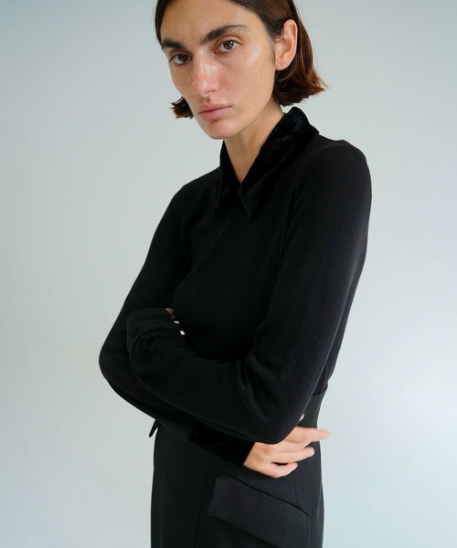 VELOR COLLAR KNIT TOPS（ニット/セーター）｜CLANE（クラネ）の