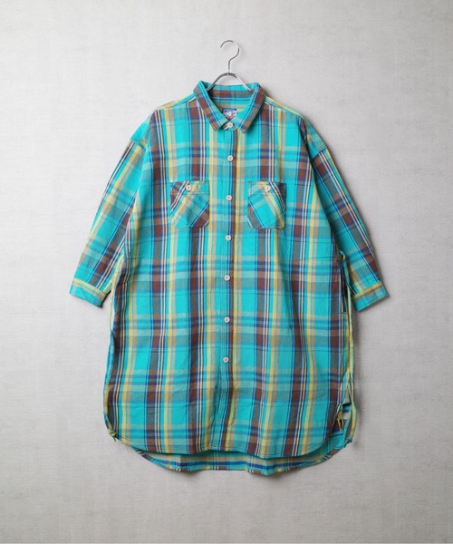 【T6】【HOUSTON women】WOMEN CHECK VIYELLA ONEPIECE / ウーマン チェックビエラ ワンピース 23HL055