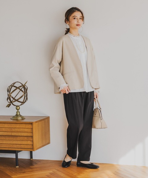 studio CLIP（スタディオクリップ）の「【みんなのリクエストパンツ】洗える楽ストレッチパンツ[プラス・トールサイズあり]《オケージョン2025》（その他パンツ・レディース・ネイビー/グレー/ブラック/ライトベージュ・SMALL/MEDIUM/LARGE/X-LARGE/XX-LARGE/XXX-LARGE/TF）」の21枚目の写真