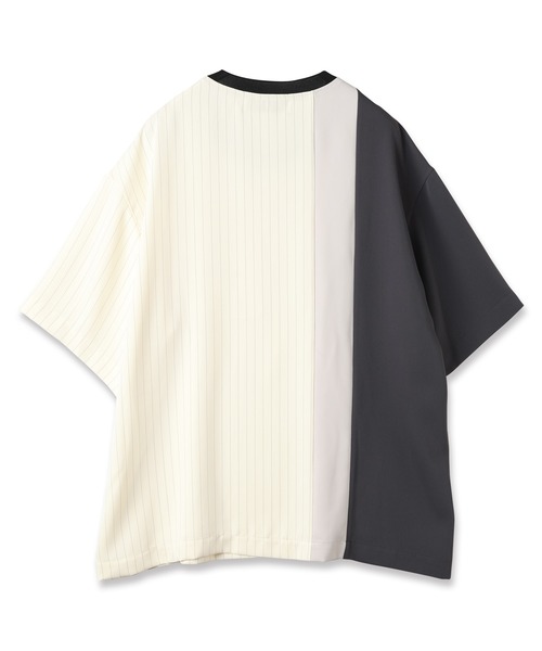 CULLNI（クルニ）の「Double Satin Bi Color Pullover（Tシャツ/カットソー・メンズ・グレイッシュベージュ/ブラック×ブラック/ネイビー/ホワイト/ブラック×ホワイト・0/1/2）」の10枚目の写真