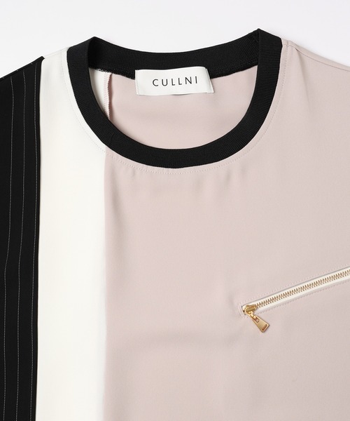 CULLNI（クルニ）の「Double Satin Bi Color Pullover（Tシャツ/カットソー・メンズ・グレイッシュベージュ/ブラック×ブラック/ネイビー/ホワイト/ブラック×ホワイト・0/1/2）」の16枚目の写真