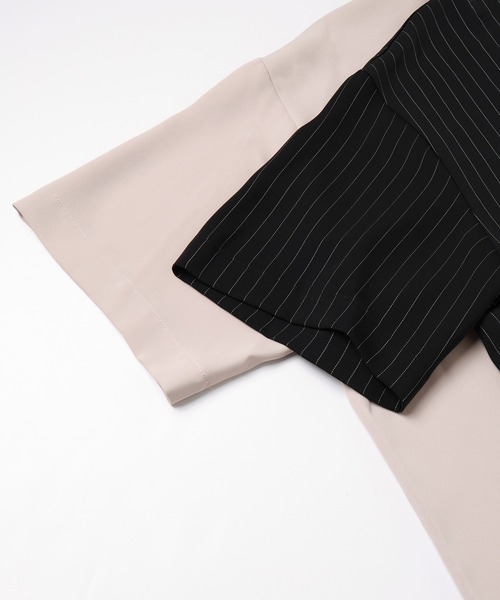 CULLNI（クルニ）の「Double Satin Bi Color Pullover（Tシャツ/カットソー・メンズ・グレイッシュベージュ/ブラック×ブラック/ネイビー/ホワイト/ブラック×ホワイト・0/1/2）」の19枚目の写真