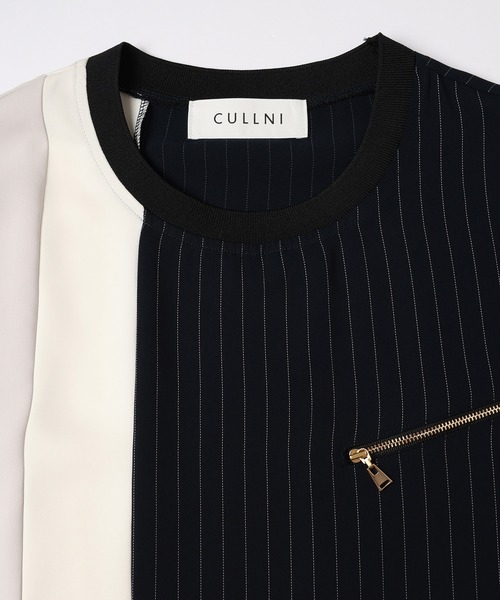 CULLNI（クルニ）の「Double Satin Bi Color Pullover（Tシャツ/カットソー・メンズ・グレイッシュベージュ/ブラック×ブラック/ネイビー/ホワイト/ブラック×ホワイト・0/1/2）」の21枚目の写真