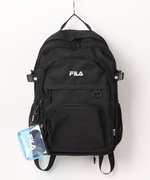 FILA(フィラ)の「【FILA/フィラ】クリアポーチ付きスクールリュック/通勤・通学/バックパック(バックパック/リュック・レディース・サックスブルー/ブラック/パープル・FREE)」の2枚目の写真