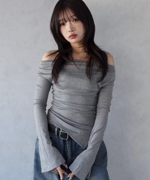 BARELY BLUE | 【 BARELY BLUE / ベアリーブルー 】 アンバランス サイド スリット カットソー(Tシャツ/カットソー)