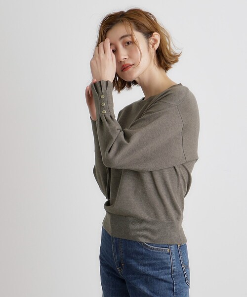 grove（グローブ）の「◆タックスリーブニット（ニット/セーター・レディース・イエロー/ブラウン系その他/オフホワイト/グレー/ブルー・01/02/03/04/05）」の10枚目の写真