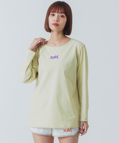 tシャツ X-GIRL/エックスガール 水陸両用 UVケア ロンT 155251013004 レディース X-GIRL/エックスガール 水陸両用 UVケア ロンT 155251013004（T