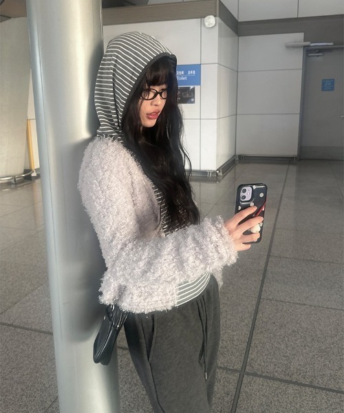 anyonemore（エニワンモア）の「[A/M] 裏起毛ウエストゴムセミブーツカットパンツ（スウェットパンツ・レディース・チャコール/ブラック・FREE）」の18枚目の写真