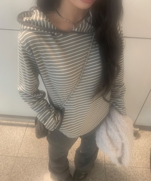 anyonemore（エニワンモア）の「[A/M] 裏起毛ウエストゴムセミブーツカットパンツ（スウェットパンツ・レディース・チャコール/ブラック・FREE）」の20枚目の写真