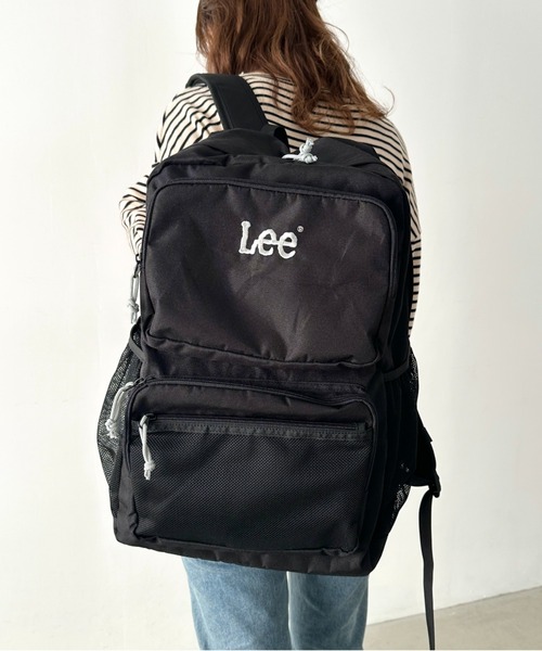Lee(リー)の「Lee/リー 9ポケット 多機能 ポケット 撥水 BIGデイパック/推し カラー/大容量 約33.9リットル/バックパック リュック/スクール ロゴ刺繍(バックパック/リュック・レディース・レッド/ピンク/シルバー/ブルー/ブラック・FREE)」の18枚目の写真