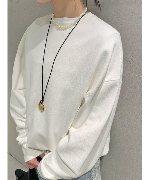 Mila Owen(ミラオーウェン)の「フラットシーマオーバーサイズトレーナー【手洗い可能】(Tシャツ/カットソー・レディース・ピンク/ホワイト/ベージュ・FREE)」の18枚目の写真