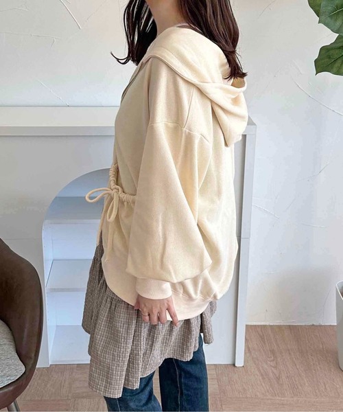 apres jour clair(アプレジュールクレア)の「【apres jour clair】リボンポケットパーカー【ZOZOTOWN限定アイテム】(パーカー・レディース・杢グレー/アイボリー・X-LARGE/フリー)」の3枚目の写真