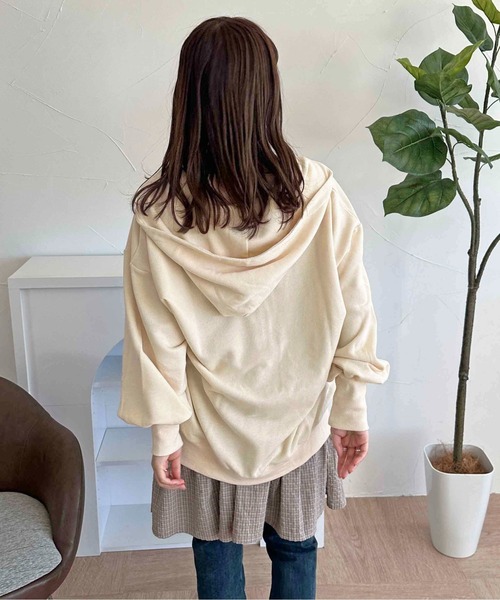 apres jour clair(アプレジュールクレア)の「【apres jour clair】リボンポケットパーカー【ZOZOTOWN限定アイテム】(パーカー・レディース・杢グレー/アイボリー・X-LARGE/フリー)」の5枚目の写真