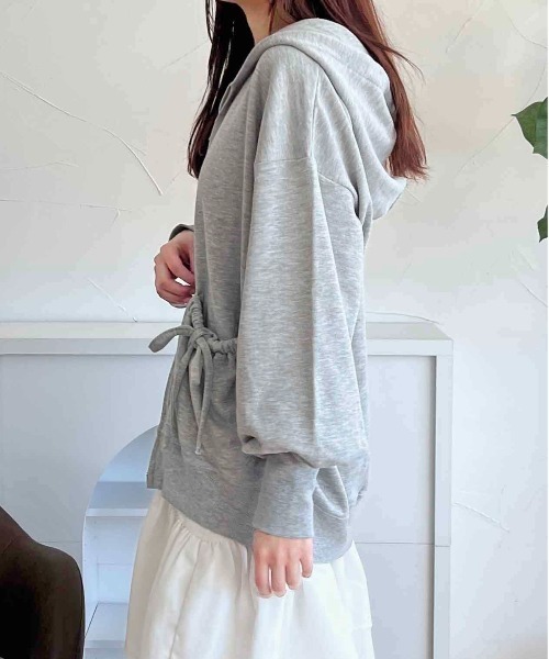 apres jour clair(アプレジュールクレア)の「【apres jour clair】リボンポケットパーカー【ZOZOTOWN限定アイテム】(パーカー・レディース・杢グレー/アイボリー・X-LARGE/フリー)」の9枚目の写真