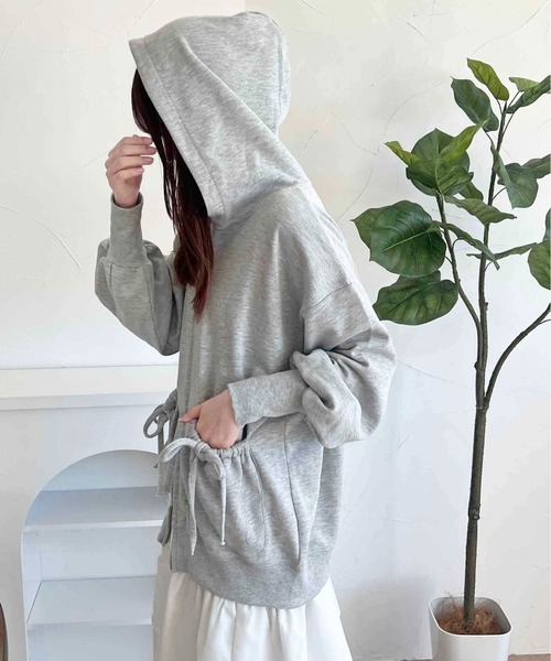 apres jour clair(アプレジュールクレア)の「【apres jour clair】リボンポケットパーカー【ZOZOTOWN限定アイテム】(パーカー・レディース・杢グレー/アイボリー・X-LARGE/フリー)」の11枚目の写真