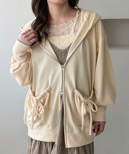 apres jour clair(アプレジュールクレア)の「【apres jour clair】リボンポケットパーカー【ZOZOTOWN限定アイテム】(パーカー・レディース・杢グレー/アイボリー・X-LARGE/フリー)」の22枚目の写真