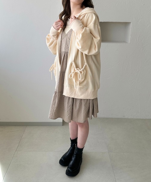 apres jour clair(アプレジュールクレア)の「【apres jour clair】リボンポケットパーカー【ZOZOTOWN限定アイテム】(パーカー・レディース・杢グレー/アイボリー・X-LARGE/フリー)」の21枚目の写真