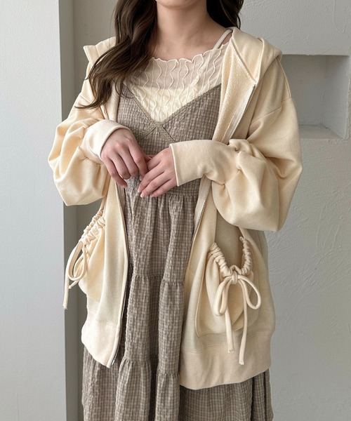 apres jour clair(アプレジュールクレア)の「【apres jour clair】リボンポケットパーカー【ZOZOTOWN限定アイテム】(パーカー・レディース・杢グレー/アイボリー・X-LARGE/フリー)」の17枚目の写真