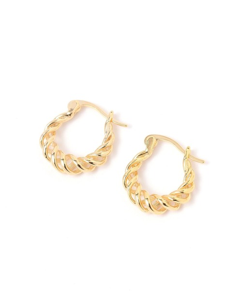 niko and...(ニコアンド)の「Made in Japan ひねりフープピアス(ピアス(両耳用)・レディース・グレー/イエロー・0)」の2枚目の写真