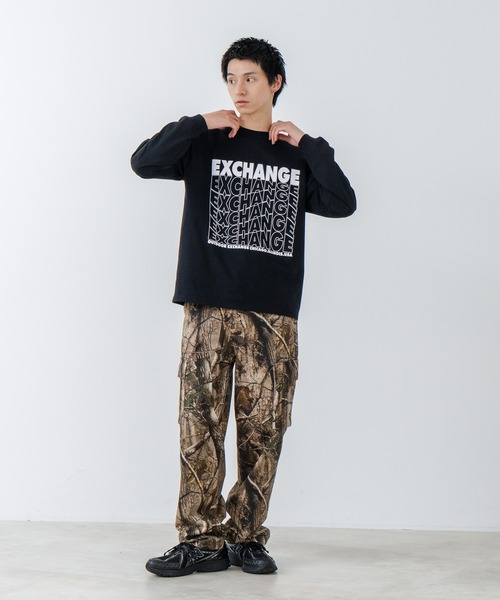 OUTDOOR EXCHANGE(アウトドアエクスチェンジ)の「【OUTDOOR EXCHANGE/アウトドアエクスチェンジ】ウェーブプリントクルーネックロンT オーバーサイズ(Tシャツ/カットソー・メンズ・ホワイト/ブラック・MEDIUM/LARGE)」の17枚目の写真