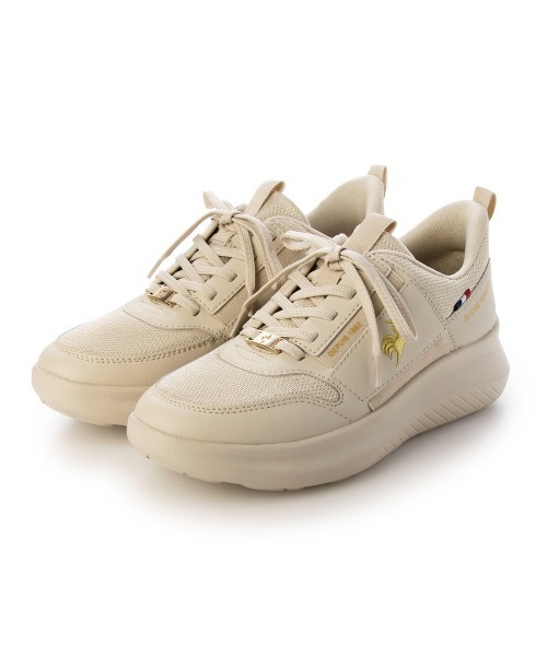 le coq sportif(ルコックスポルティフ)の「メッシュスリッポンスニーカー(LCS マルヌ)(スリッポン・レディース・ベージュ/ブラック/ネイビー×ホワイト/レッド系その他・22.5cm/23cm/23.5cm/24cm/24.5cm)」の3枚目の写真