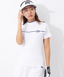 ワッフルストレッチ 半袖モックネックシャツ