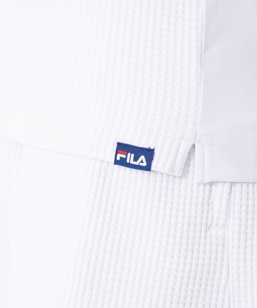 FILA GOLF（フィラゴルフ ）の「ワッフルストレッチ　半袖モックネックシャツ（シャツ/ブラウス・レディース・ホワイト/ネイビー・MEDIUM/LARGE/X-LARGE）」の5枚目の写真