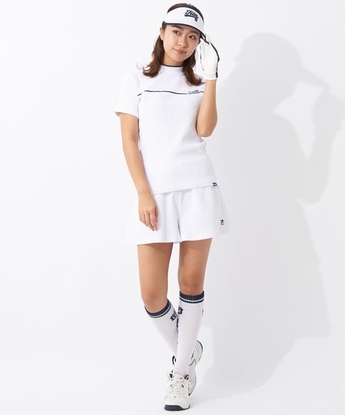 FILA GOLF（フィラゴルフ ）の「ワッフルストレッチ　半袖モックネックシャツ（シャツ/ブラウス・レディース・ホワイト/ネイビー・MEDIUM/LARGE/X-LARGE）」の11枚目の写真