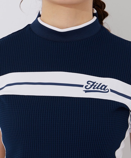 FILA GOLF（フィラゴルフ ）の「ワッフルストレッチ　半袖モックネックシャツ（シャツ/ブラウス・レディース・ホワイト/ネイビー・MEDIUM/LARGE/X-LARGE）」の18枚目の写真