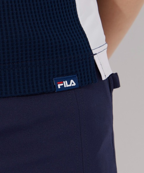 FILA GOLF（フィラゴルフ ）の「ワッフルストレッチ　半袖モックネックシャツ（シャツ/ブラウス・レディース・ホワイト/ネイビー・MEDIUM/LARGE/X-LARGE）」の19枚目の写真